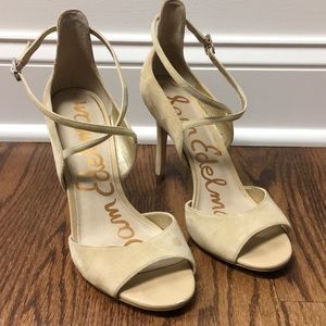 Sam Edelman Strappy Heels Beige/Cream 8.5 Women’s